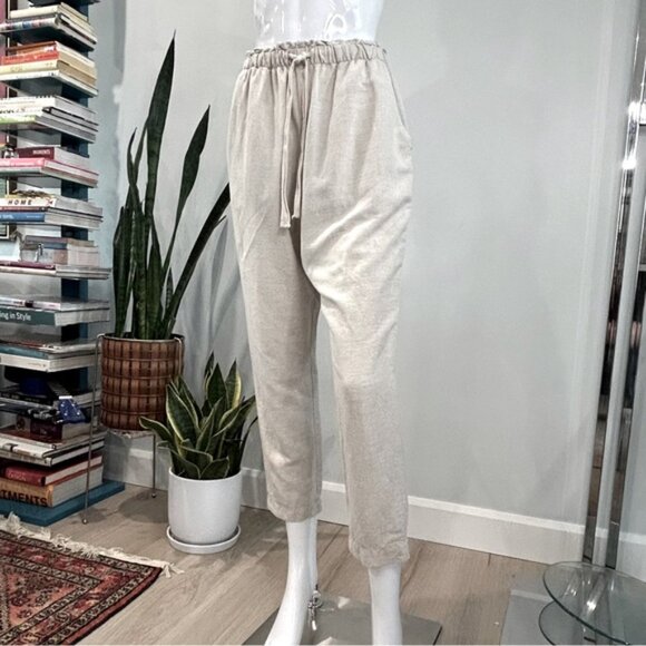 OYSHO Linen Blend Baggy Rise Pull On Pant - Picture 3 of 11